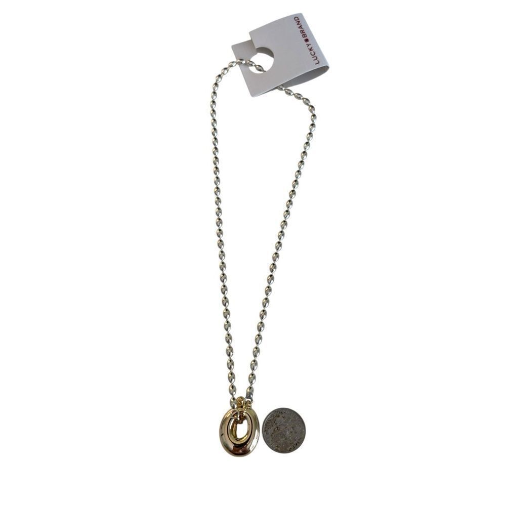 Simple & Elegant Two Tone Beaded Pendant Necklace. - Picture 6 of 6
